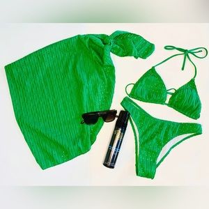 Brand new size medium green 3 piece bathing suit from SHEIN